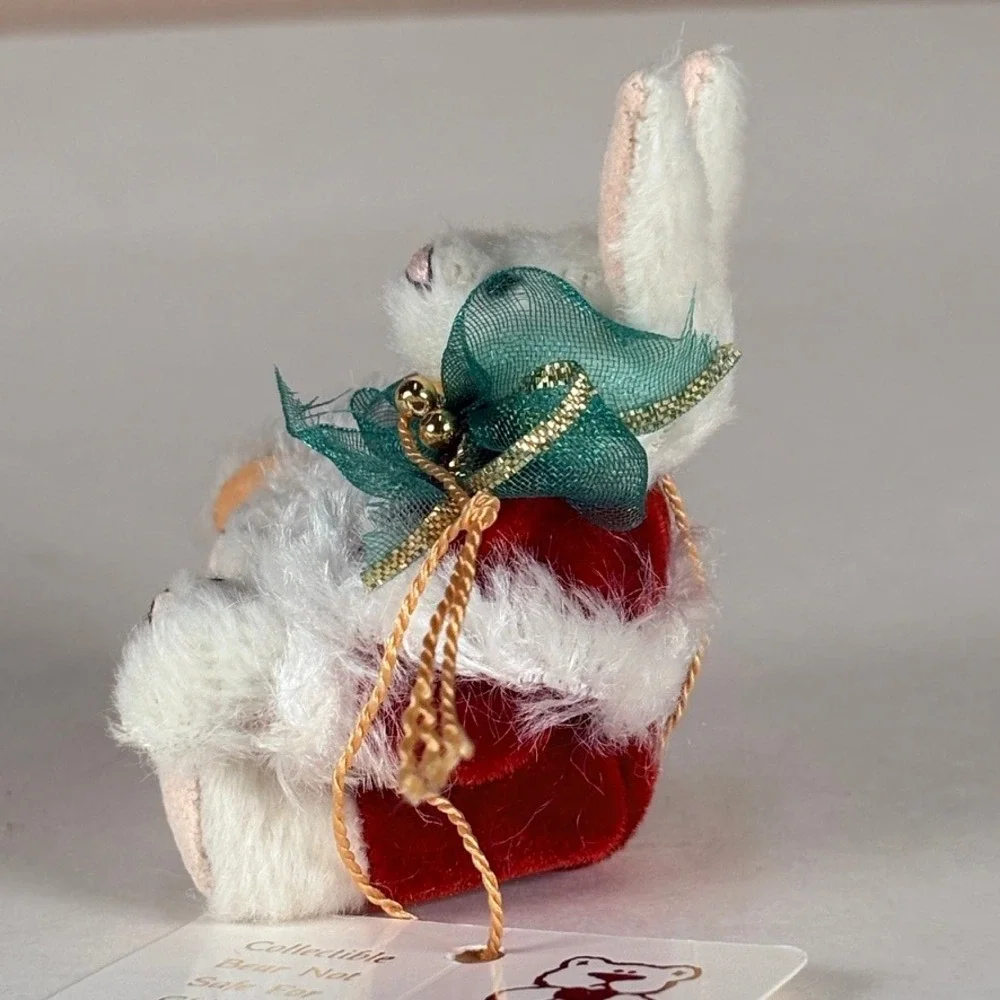 Deb Canham COTTONTAIL Miniature Santa Rabbit‎ Teddy Bear Mohair Christmas COA